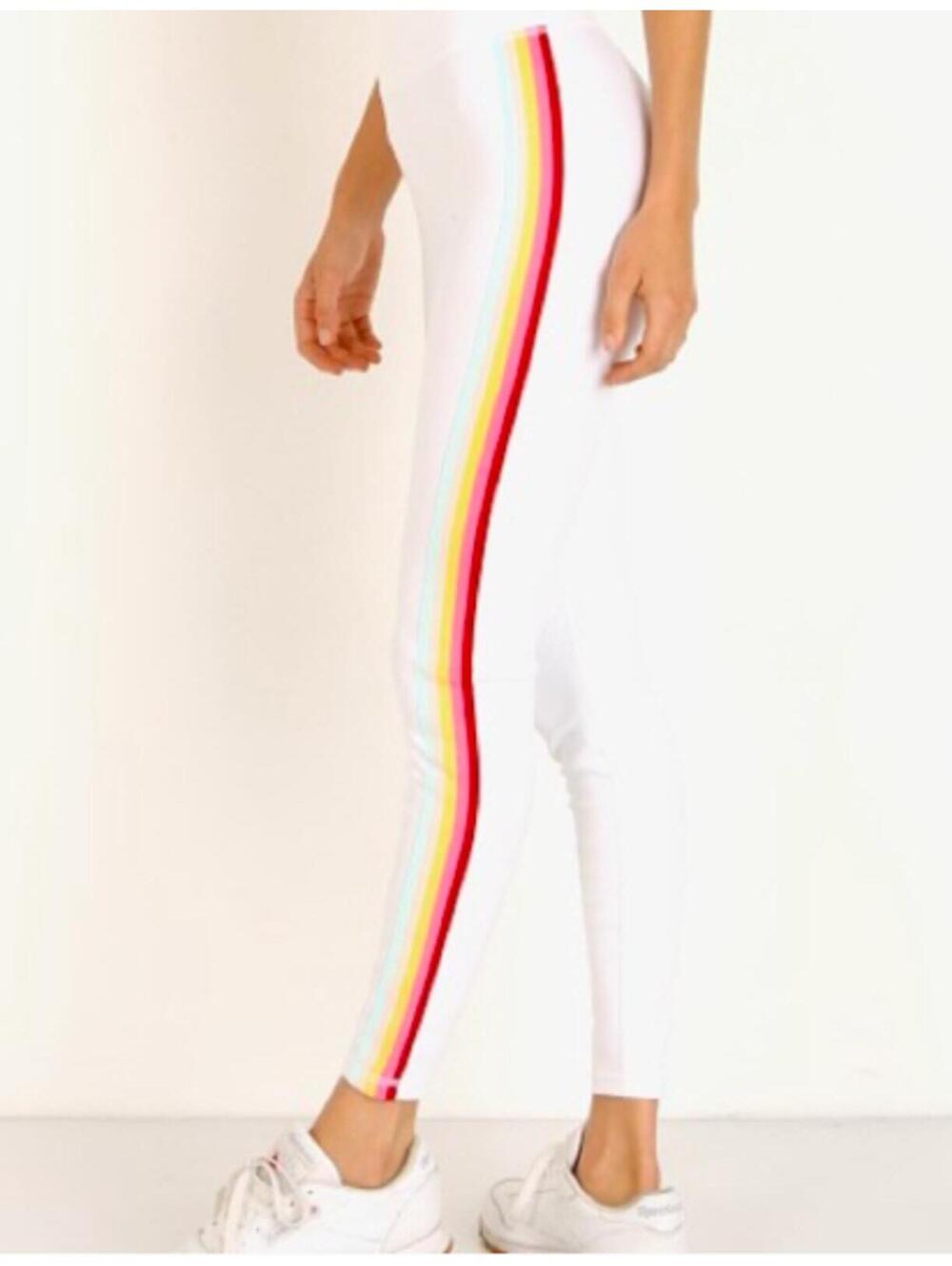 Spiritual Gangster 7/8 Compression Legging White w/ side stripe